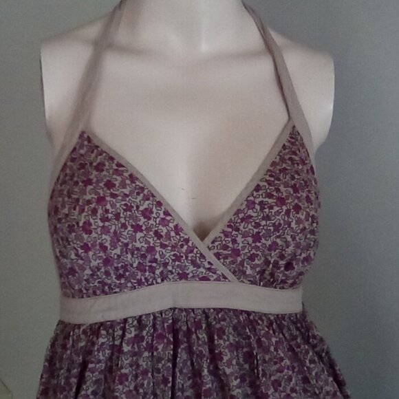 Moda International Y2K Floral Tiered Maxi Halter Dress Sz XS-S Elevenses Magazin - Picture 13 of 15